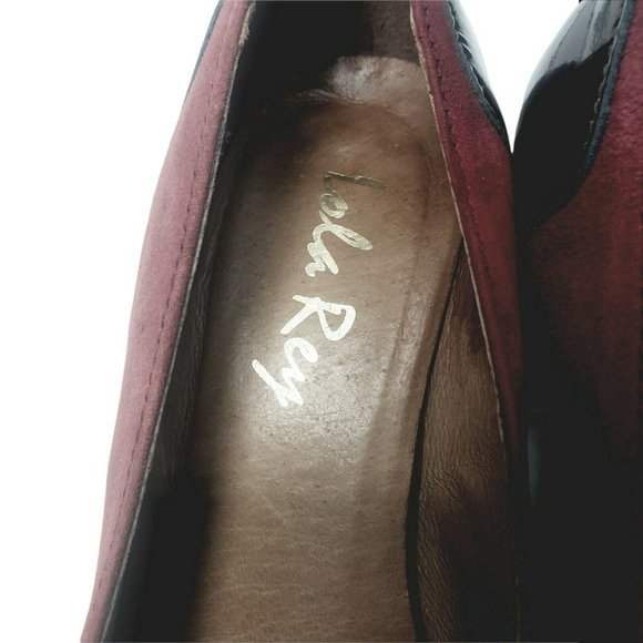 Womens GIKO Spain Suede/Patent Leather Block Heel 1930s inspired High Quality - Picture 7 of 8